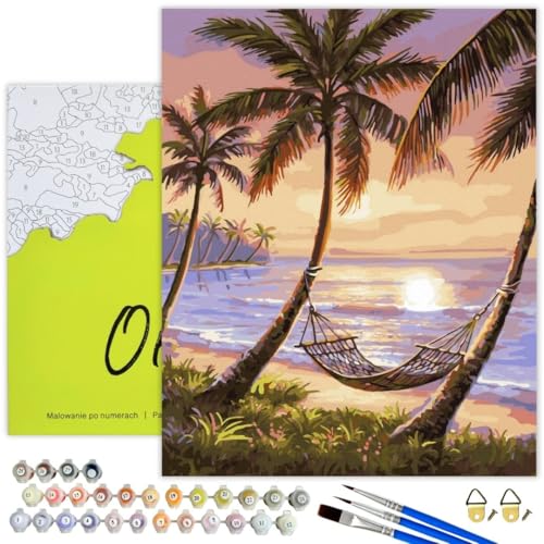 Oh Art! Malen Nach Zahlen Erwachsene Set Mit 3 Pinseln Und Acrylfarben Gemälde Acrylic Malerei DIY Leinwand 40 x 50 cm Palmen An Der Küste Oh Art! Malen Nach Zahlen Erwachsene Set Mit 3 Pinseln Und Acrylfarben Gemälde Acrylic Malerei DIY Leinwand 40 x 50 cm Palmen An Der Küste von Oh Art!