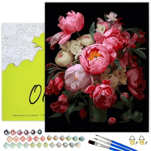 Oh Art! Malen Nach Zahlen Erwachsene Set Mit 3 Pinseln Und Acrylfarben Gemälde Acrylic Malerei DIY Leinwand 40 x 50 cm Üppige Päonien Oh Art! Malen Nach Zahlen Erwachsene Set Mit 3 Pinseln Und Acrylfarben Gemälde Acrylic Malerei DIY Leinwand 40 x 50 cm Üppige Päonien von Oh Art!