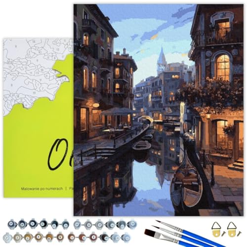 Oh Art! Malen Nach Zahlen Erwachsene Set Mit 3 Pinseln Und Acrylfarben Gemälde Acrylic Malerei DIY Leinwand 40 x 50 cm Venedig Bei Nacht Oh Art! Malen Nach Zahlen Erwachsene Set Mit 3 Pinseln Und Acrylfarben Gemälde Acrylic Malerei DIY Leinwand 40 x 50 cm Venedig Bei Nacht von Oh Art!