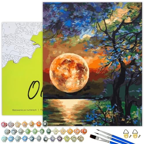 Oh Art! Malen Nach Zahlen Erwachsene Set Mit 3 Pinseln Und Acrylfarben Gemälde Acrylic Malerei DIY Leinwand 40 x 50 cm Vollmond Oh Art! Malen Nach Zahlen Erwachsene Set Mit 3 Pinseln Und Acrylfarben Gemälde Acrylic Malerei DIY Leinwand 40 x 50 cm Vollmond von Oh Art!