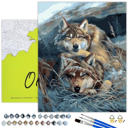 Oh Art! Malen Nach Zahlen Erwachsene Set Mit 3 Pinseln Und Acrylfarben Gemälde Acrylic Malerei DIY Leinwand 40 x 50 cm Wölfe Im Gras Oh Art! Malen Nach Zahlen Erwachsene Set Mit 3 Pinseln Und Acrylfarben Gemälde Acrylic Malerei DIY Leinwand 40 x 50 cm Wölfe Im Gras von Oh Art!