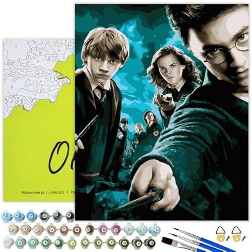 Oh Art! Malen Nach Zahlen für Kinder und Erwachsene Set Mit 3 Pinseln Acrylfarben Und Leinwand Gespannt Auf Holzrahmen Paint By Numbers DIY Bastelset 40 x 50 cm Mit Rahmen Harry and others Oh Art! Malen Nach Zahlen für Kinder und Erwachsene Set Mit 3 Pinseln Acrylfarben Und Leinwand Gespannt Auf Holzrahmen Paint By Numbers DIY Bastelset 40 x 50 cm Mit Rahmen Harry and others von Oh Art!