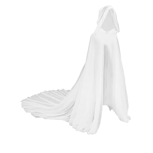 OhMill Damen-Umhang aus Tüll, Umhang, Netzstoff, Brautschal für Halloween, Geist, Cosplay, Hexenkostüm von OhMill
