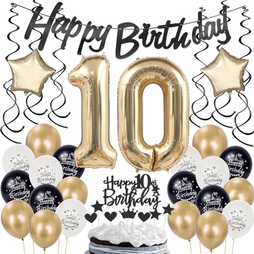 10 Geburtstag Deko Champagner Gold, 10 Jahr Geburtstagdeko Junge Mädchen, 10 Jahre Geburtstag Party Deko Gold Schwarz, Luftballon 10. Geburtstag Deko, 10. Geburtstag Dekorationen,Ballon 10 Jahre 10 Geburtstag Deko Champagner Gold, 10 Jahr Geburtstagdeko Junge Mädchen, 10 Jahre Geburtstag Party Deko Gold Schwarz, Luftballon 10. Geburtstag Deko, 10. Geburtstag Dekorationen,Ballon 10 Jahre von Ohaoduo