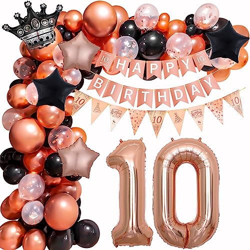 10. Geburtstag Mädchen Luftballon Girlande 10 Jahr Ballon Girlande 10 Geburtstag Dekoration Rosegold Schwarz 10 Jahr Geburtstagdeko 10. Luftballon Girlande Mädchen Luftballon 10. Geburtstag Deko von Ohaoduo