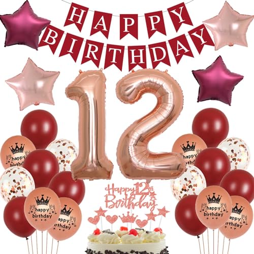 12 Geburtstag Dekoration Mädchen,Rot 12 Geburtstag Deko,Rosegold 12 Jahr Party Dekoration,Geburtstagsdeko 12 Jahr Mädchen,12. Geburtstag Dekorationen Rot, Rot Luftballon 12. Geburtstag Mädchen 12 Geburtstag Dekoration Mädchen,Rot 12 Geburtstag Deko,Rosegold 12 Jahr Party Dekoration,Geburtstagsdeko 12 Jahr Mädchen,12. Geburtstag Dekorationen Rot, Rot Luftballon 12. Geburtstag Mädchen von Ohaoduo