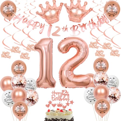 12 Jahr Geburtstag Mädchen Deko 12. Geburtstag Mädchen Rosegold Tortendeko 12 Rosegold Luftballon 12 Jahr Mädchen 12 Geburtstagsdeko 12 Dekoration 12 Jahr Geburtstag Mädchen Deko 12. Geburtstag Mädchen Rosegold Tortendeko 12 Rosegold Luftballon 12 Jahr Mädchen 12 Geburtstagsdeko 12 Dekoration von Ohaoduo