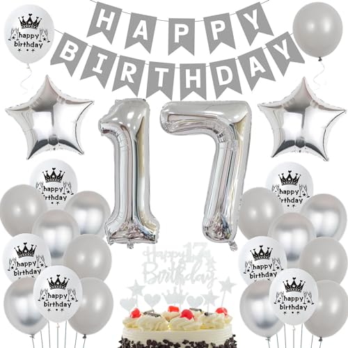 17 Luftballons Silber Grau,17 Geburtstag Deko Junge Mädchen,Geburtstagsdeko 17 Jahr Silber,Ballon 17. Geburtstag Junge Mädchen,17 Jahr Silber Party Deko,Luftballon 17. Geburtstag Party Deko Grau 17 Luftballons Silber Grau,17 Geburtstag Deko Junge Mädchen,Geburtstagsdeko 17 Jahr Silber,Ballon 17. Geburtstag Junge Mädchen,17 Jahr Silber Party Deko,Luftballon 17. Geburtstag Party Deko Grau von Ohaoduo
