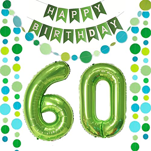 Luftballons Zahl 60 Grün + Happy Birthday Girlande + banner Folienballon 60.Geburtstags deko frau mann ballons 60 Jahre Geburtstag deko frauen Zahlenballon 60 Geburtstag dekoration Männer frau(60) Luftballons Zahl 60 Grün + Happy Birthday Girlande + banner Folienballon 60.Geburtstags deko frau mann ballons 60 Jahre Geburtstag deko frauen Zahlenballon 60 Geburtstag dekoration Männer frau(60) von Ohaoduo