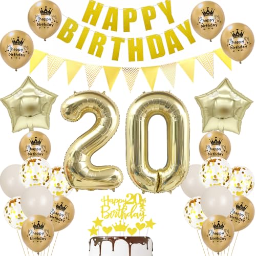 20 Geburtstag Deko mann frauen Luftballon 20.geburtstag frau Deko Gold Geburtstagsdeko 20 Jahre männer frau ballons Cake Topper Gold für 20 party 20 Geburtstag Deko mann frauen Luftballon 20.geburtstag frau Deko Gold Geburtstagsdeko 20 Jahre männer frau ballons Cake Topper Gold für 20 party von Ohaoduo