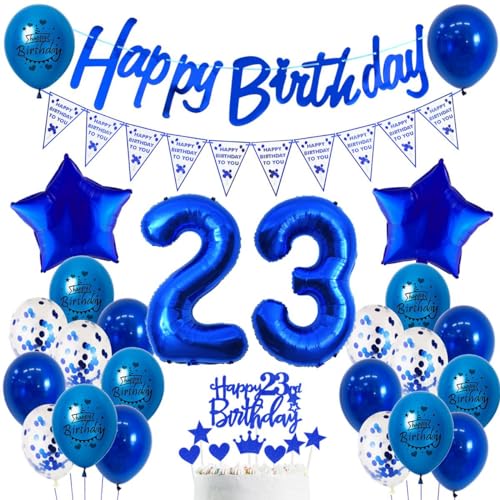 23. Geburtstag Mann Marine blau, 23. Geburtstag Dekoration Blau, Luftballon 23. Geburtstag Blau, 23 Männer Party Deko, 23 Geburtstag Deko Mann Frau, 23. Ballons Marineblau Party Deko blau von Ohaoduo