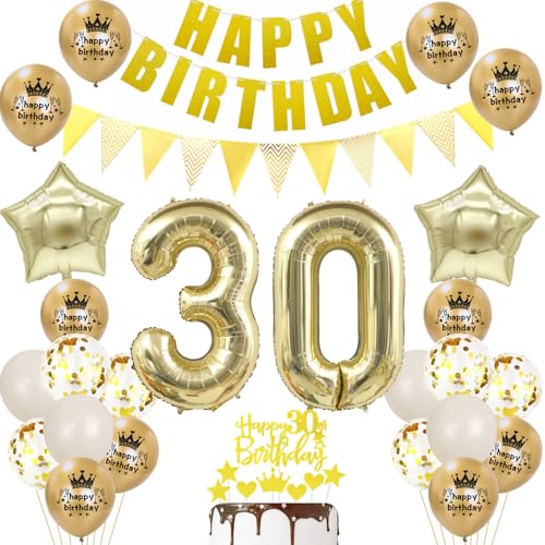 30 Geburtstag Deko mann frauen Luftballon 30.geburtstag frau Deko Gold Geburtstagsdeko 30 Jahre männer frau ballons Cake Topper Gold für 30 party 30 frauen männer 30 Geburtstag Deko mann frauen Luftballon 30.geburtstag frau Deko Gold Geburtstagsdeko 30 Jahre männer frau ballons Cake Topper Gold für 30 party 30 frauen männer von Ohaoduo