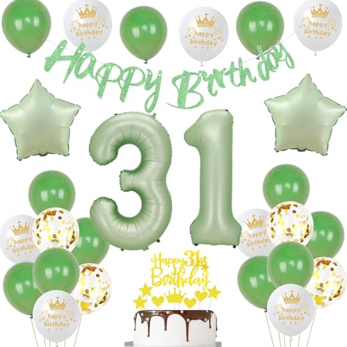 31 Geburtstag Deko Mann Frauen Luftballon 31.geburtstag Deko oliv grün Geburtstagsdeko 31 Jahre Männer ballons Cake Topper Gold für 31 Geburtstag Frau party Deko 31 Geburtstag Frauen grün 31 Geburtstag Deko Mann Frauen Luftballon 31.geburtstag Deko oliv grün Geburtstagsdeko 31 Jahre Männer ballons Cake Topper Gold für 31 Geburtstag Frau party Deko 31 Geburtstag Frauen grün von Ohaoduo