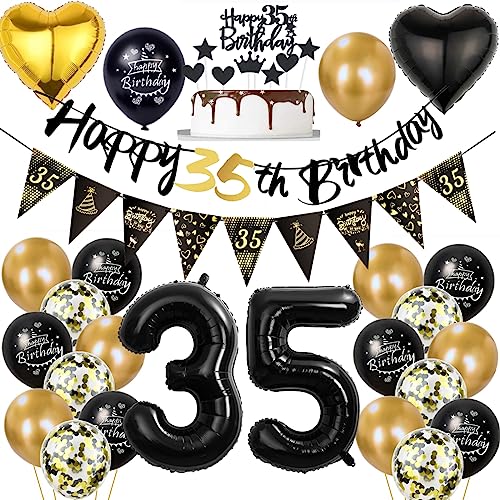35 Geburtstag Deko Mann Frauen, Luftballon 35. Gold Schwarz Geburtstagsdeko 35 Jahre, Ballon Schwarz Gold Deko 35. Gold Schwarz 35 Jahr Geburtstagdeko 35 Geburtstag Deko Mann Frauen, Luftballon 35. Gold Schwarz Geburtstagsdeko 35 Jahre, Ballon Schwarz Gold Deko 35. Gold Schwarz 35 Jahr Geburtstagdeko von Ohaoduo