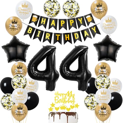 44 Geburtstag Deko mann frauen, Gold Schwarz Party Deko 44. Geburtstag Männer frauen mit Luftballons Zahl 44 Geburtstag Tortendeko Happy Birthday Banner Ballons für Geburtstagsdeko 44 jahre frau 44 Geburtstag Deko mann frauen, Gold Schwarz Party Deko 44. Geburtstag Männer frauen mit Luftballons Zahl 44 Geburtstag Tortendeko Happy Birthday Banner Ballons für Geburtstagsdeko 44 jahre frau von Ohaoduo