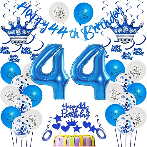 44. Geburtstag Dekoration Blau Luftballon 44.Geburtstag Blau 44. Tortendeko 44 Jahr Geburtstagsdeko Mann Blau 44 Jahr Mannn Geburtstagsdeko 44. Mannn Party Deko 44 Dekoration von Ohaoduo