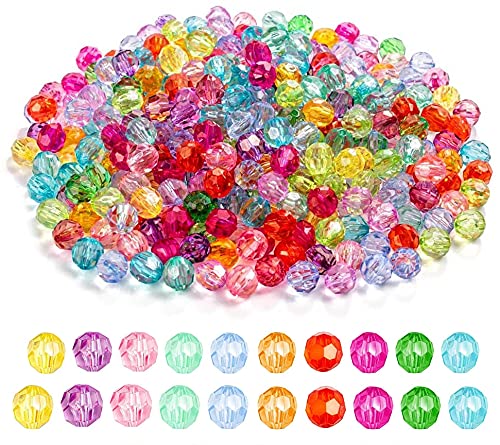 500 Stück Perlen Zum Auffädeln Kristall Glas Perlen 8mm + 10mm Bunte Bastelnperlen Acryl Perlen Kunstperlen Schmuckherstellung für Armbänder Schmuck Basteln DIY Halskette … von Ohaoduo