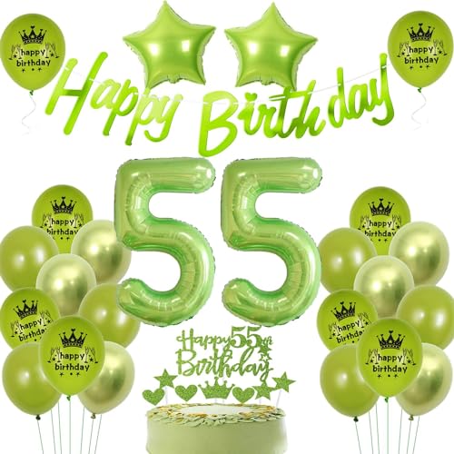 55 Geburtstag Deko Grüne Frau, Grün Geburtstagsdeko 55 Mann, Luftballon 55. Geburtstag Grün, Deko 55. Männer Frauen, Ballons 55 , Tortendeko 55. Dekoration 55 Geburtstag Deko Grüne Frau, Grün Geburtstagsdeko 55 Mann, Luftballon 55. Geburtstag Grün, Deko 55. Männer Frauen, Ballons 55 , Tortendeko 55. Dekoration von Ohaoduo