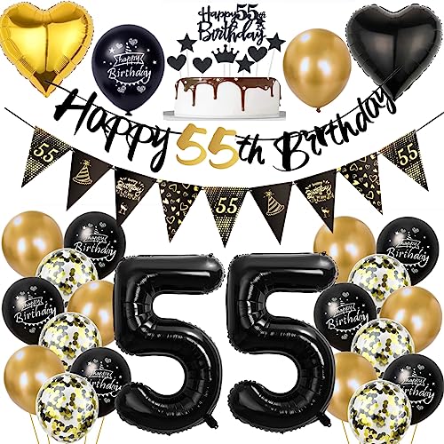 55 Geburtstag Deko Mann Frauen, Luftballon 55. Gold Schwarz Geburtstagsdeko 55 Jahre, Ballon Schwarz Gold Deko 55. Gold Schwarz 55 Jahr Geburtstagdeko 55 Geburtstag Deko Mann Frauen, Luftballon 55. Gold Schwarz Geburtstagsdeko 55 Jahre, Ballon Schwarz Gold Deko 55. Gold Schwarz 55 Jahr Geburtstagdeko von Ohaoduo