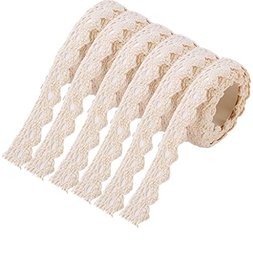 6 Rollen Beige Spitzenband Selbstklebende borte Vintage Dekoband Spitze Bänder Bordüre Spitzenbort Stoffband Selbstklebend Bänder für Basteln Hochzeit Verzierung der Geschenke DIY Handwerk Tischdeko von Ohaoduo