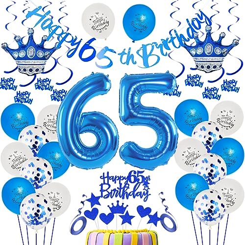 65. Geburtstag Dekoration Blau Luftballon 65.Geburtstag Blau 65. Tortendeko 65 Jahr Geburtstagsdeko Mann Blau 65 Jahr Mannn Geburtstagsdeko Blau 65. Mannn Party Deko 65 Jahr Dekoration Blau von Ohaoduo