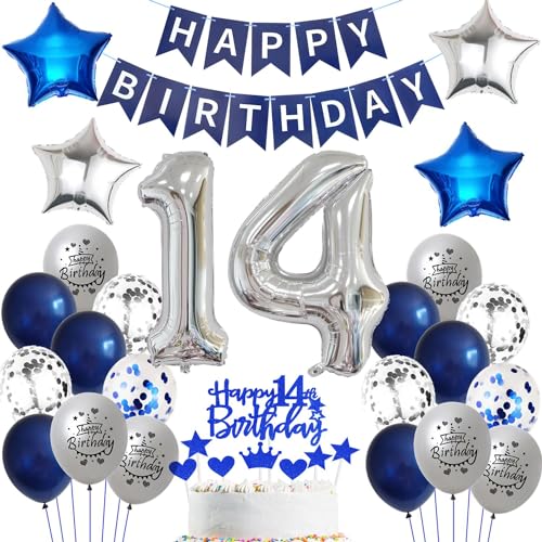 Ballon 14 Geburtstag Deko Junge blau Deko 14. Geburtstag Junge Marinebla Silber Geburtstagsdeko 14 jahre Junge Luftballons 14. Geburtstag silber Happy Birthday Banner Für 14 Geburtstag Party Deko Ballon 14 Geburtstag Deko Junge blau Deko 14. Geburtstag Junge Marinebla Silber Geburtstagsdeko 14 jahre Junge Luftballons 14. Geburtstag silber Happy Birthday Banner Für 14 Geburtstag Party Deko von Ohaoduo