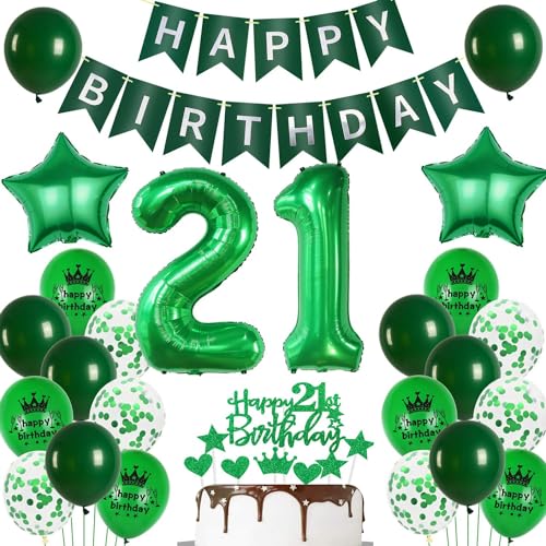 Ballon 21 Geburtstag Deko frauen grün Deko 21. Geburtstag Mann grün Geburtstagsdeko 21 jahre frau Luftballon 21. Geburtstag Mann grün Happy Birthday Banner 21 Geburtstag männer Party Dekoration Ballon 21 Geburtstag Deko frauen grün Deko 21. Geburtstag Mann grün Geburtstagsdeko 21 jahre frau Luftballon 21. Geburtstag Mann grün Happy Birthday Banner 21 Geburtstag männer Party Dekoration von Ohaoduo