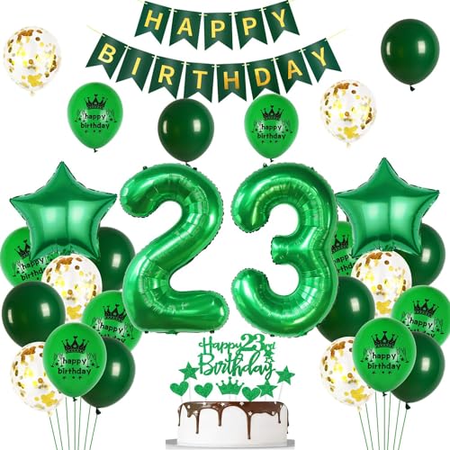 Ballon 23 Geburtstag Deko Mann frauen grün gold Deko 23. Geburtstag Mann grün Geburtstagsdeko 23 jahre frau Luftballon 23. männer Party Dekoration von Ohaoduo