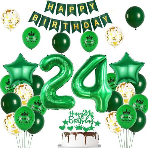 Ballon 24 Geburtstag Deko Mann frauen grün gold Deko 24. Geburtstag Mann grün Geburtstagsdeko 24 jahre frau Luftballon 24. männer Party Dekoration Ballon 24 Geburtstag Deko Mann frauen grün gold Deko 24. Geburtstag Mann grün Geburtstagsdeko 24 jahre frau Luftballon 24. männer Party Dekoration von Ohaoduo