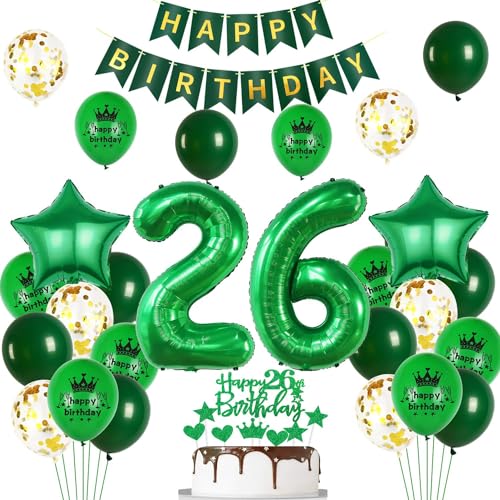 Ballon 26 Geburtstag Deko Mann frauen grün gold Deko 26. Geburtstag Mann grün Geburtstagsdeko 26 jahre frau Luftballon 26. männer Party Dekoration Ballon 26 Geburtstag Deko Mann frauen grün gold Deko 26. Geburtstag Mann grün Geburtstagsdeko 26 jahre frau Luftballon 26. männer Party Dekoration von Ohaoduo