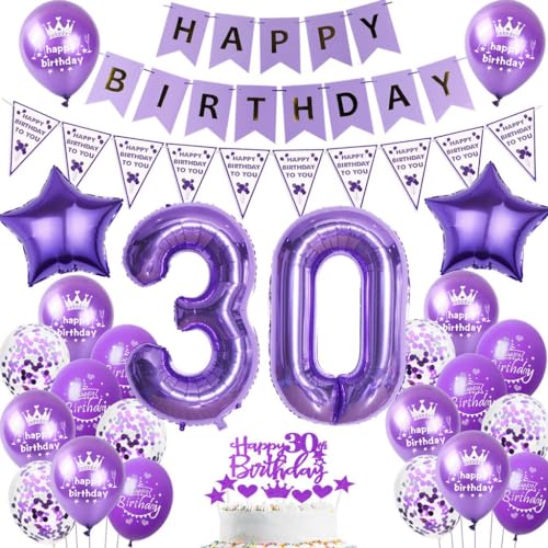 Ballon 30 Geburtstag Deko frauen lila Deko 30. Geburtstag frau lila Geburtstagsdeko 30 jahre frauen Luftballon 30. Happy Birthday Banner 30 mädchen Party Dekoration Ballon 30 Geburtstag Deko frauen lila Deko 30. Geburtstag frau lila Geburtstagsdeko 30 jahre frauen Luftballon 30. Happy Birthday Banner 30 mädchen Party Dekoration von Ohaoduo