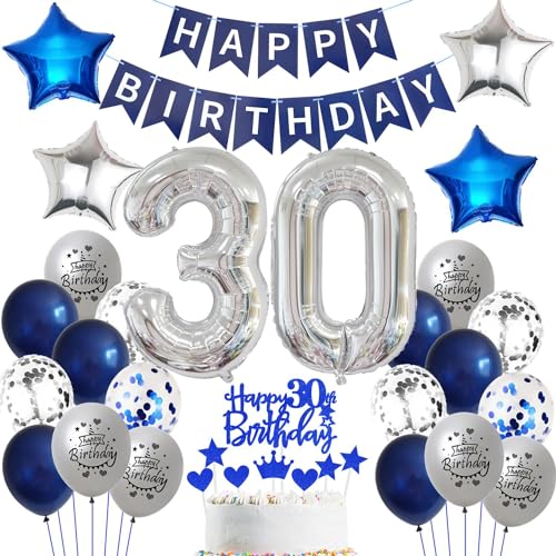Ballon 30 Geburtstag Deko mann blau Deko 30. Geburtstag mann Marinebla Silber Geburtstagsdeko 30 jahre männer Luftballons 30. Geburtstag silber Happy Birthday Banner Für 30 Geburtstag Party Deko Ballon 30 Geburtstag Deko mann blau Deko 30. Geburtstag mann Marinebla Silber Geburtstagsdeko 30 jahre männer Luftballons 30. Geburtstag silber Happy Birthday Banner Für 30 Geburtstag Party Deko von Ohaoduo