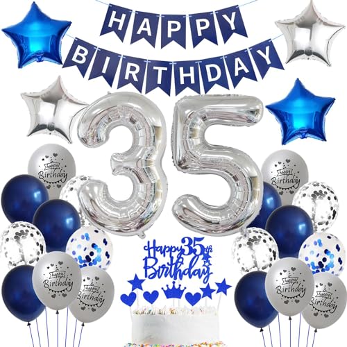 Ballon 35 Geburtstag Deko mann blau Deko 35. Geburtstag mann Marinebla Silber Geburtstagsdeko 35 jahre männer Luftballons 35. Geburtstag silber Happy Birthday Banner Für 35 Geburtstag Party Deko Ballon 35 Geburtstag Deko mann blau Deko 35. Geburtstag mann Marinebla Silber Geburtstagsdeko 35 jahre männer Luftballons 35. Geburtstag silber Happy Birthday Banner Für 35 Geburtstag Party Deko von Ohaoduo