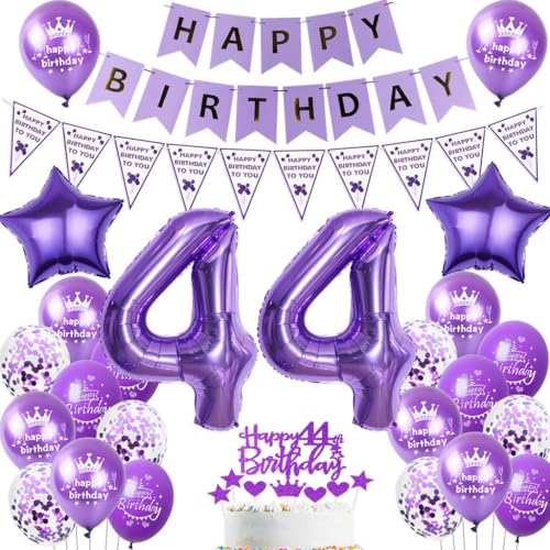 Ballon 44 Geburtstag Deko frauen lila Deko 44. Geburtstagsdeko 44 jahre frauen Luftballon 44. Happy Birthday Banner 44 Geburtstag frau mädchen Party Dekoration Ballon 44 Geburtstag Deko frauen lila Deko 44. Geburtstagsdeko 44 jahre frauen Luftballon 44. Happy Birthday Banner 44 Geburtstag frau mädchen Party Dekoration von Ohaoduo