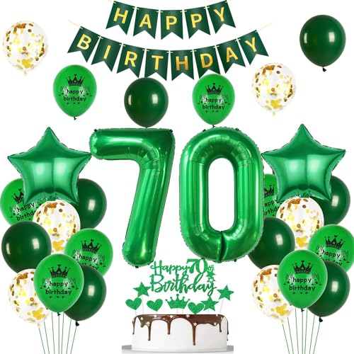 Ballon 70 Geburtstag Deko Mann frauen grün gold Deko 70. Geburtstag Mann grün Geburtstagsdeko 70 jahre frau Luftballon 70. Geburtstag Mann grün deko 70. Geburtstag mann männer Party Dekoration von Ohaoduo