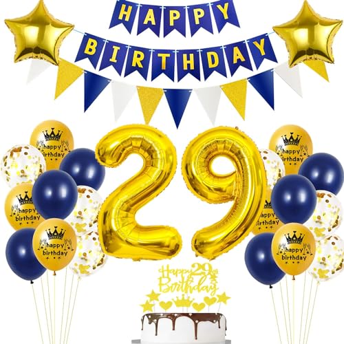Blau 29 Geburtstag Deko Mann Frau,Luftballons 29 Geburtstag Blau Gold, 29. Männer Party Deko,Blau Gold 29. Dekoration,Tortendeko 29 Jahre ,Ballon 29 Jahre Blau 29 Geburtstag Deko Mann Frau,Luftballons 29 Geburtstag Blau Gold, 29. Männer Party Deko,Blau Gold 29. Dekoration,Tortendeko 29 Jahre ,Ballon 29 Jahre von Ohaoduo