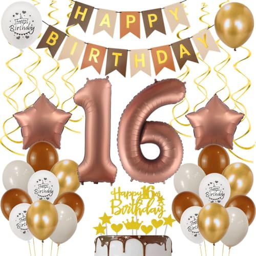Braun 16 Luftballons, 16. Geburtstag Party Deko, Braun 16 Geburtstag Deko Mädchen Junge, Geburtstagsdeko 16 Braun Retro Kaffee, Braun Luftballons 16 Party Deko,Ballons 16 Geburtstag Deko Braun Braun 16 Luftballons, 16. Geburtstag Party Deko, Braun 16 Geburtstag Deko Mädchen Junge, Geburtstagsdeko 16 Braun Retro Kaffee, Braun Luftballons 16 Party Deko,Ballons 16 Geburtstag Deko Braun von Ohaoduo