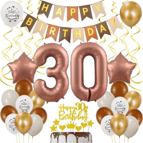 Braun 30 Luftballons, 30. Geburtstag Party Deko, Braun 30 Geburtstag Deko Frau Mann, Geburtstagsdeko 30 Braun Retro Kaffee, Braun Luftballons 30 Party Deko,Ballons 30 Geburtstag Deko Braun von Ohaoduo