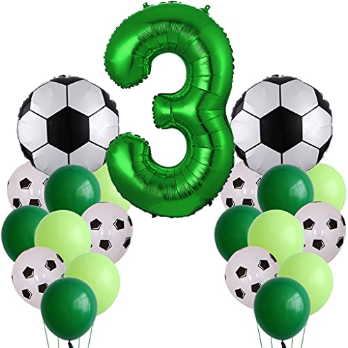 Fußball Geburtstagsdeko 3 Jahr, 3. Fußball Geburtstag Deko, 3. Fussball Deko Geburtstag Kinder, Fußball 3. Geburtstag Deko Junge, Luftballon 3. Fußball Luftballon für Fussball Party von Ohaoduo