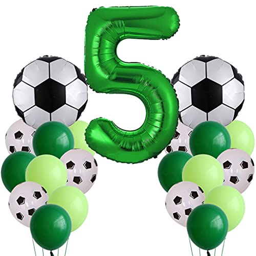 Fußball Geburtstagsdeko 5 Jahr, 5. Fußball Geburtstag Deko, 5. Fussball Deko Geburtstag Kinder, Fußball 5. Geburtstag Deko Junge, Luftballon 5. Fußball Luftballon für Fussball Party von Ohaoduo