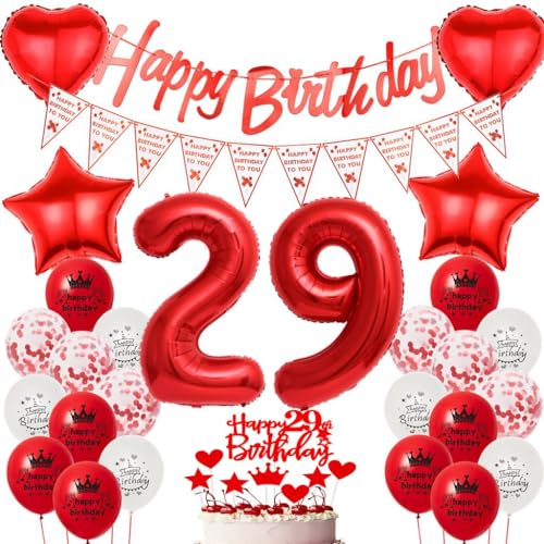 Geburtstagsdeko 29 Jahre Frau, Ballon 29 Deko Rot, Luftballons 29. Geburtstag Frauen, Rot 29 Geburtstagsdeko Frau, 29 Jahr, Ballon 29 Jahr Party Dekoration Geburtstagsdeko 29 Jahre Frau, Ballon 29 Deko Rot, Luftballons 29. Geburtstag Frauen, Rot 29 Geburtstagsdeko Frau, 29 Jahr, Ballon 29 Jahr Party Dekoration von Ohaoduo