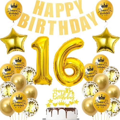 Gold Luftballon 16. Geburtstag,Gold 16 Jahre Geburtstag Party Dekoration,16. Geburtstagsdeko Jungen Ballon,Deko 16. Geburtstag Junge Mädchen,Tortendeko 16 Jahre Geburtstag Gold,Ballon 16 Jahre Gold Luftballon 16. Geburtstag,Gold 16 Jahre Geburtstag Party Dekoration,16. Geburtstagsdeko Jungen Ballon,Deko 16. Geburtstag Junge Mädchen,Tortendeko 16 Jahre Geburtstag Gold,Ballon 16 Jahre von Ohaoduo
