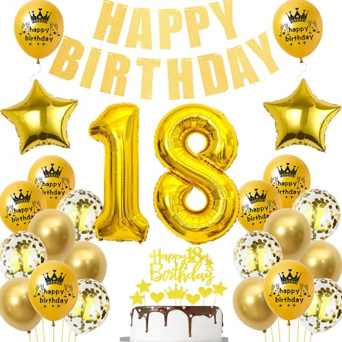 Gold Luftballon 18. Geburtstag,Gold 18 Jahre Geburtstag Party Dekoration,18. Geburtstagsdeko Jungen Ballon,Deko 18. Geburtstag Junge Mädchen,Tortendeko 18 Jahre Geburtstag Gold,Ballon 18 Jahre Gold Luftballon 18. Geburtstag,Gold 18 Jahre Geburtstag Party Dekoration,18. Geburtstagsdeko Jungen Ballon,Deko 18. Geburtstag Junge Mädchen,Tortendeko 18 Jahre Geburtstag Gold,Ballon 18 Jahre von Ohaoduo