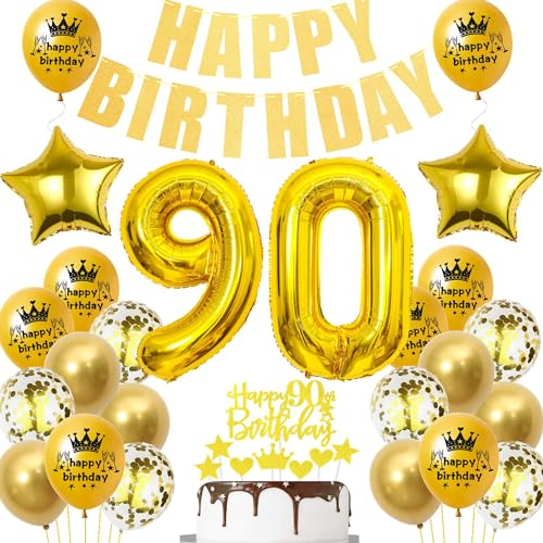 Gold Luftballon 90. Geburtstag,Gold 90 Jahre Geburtstag Party Dekoration,90. Geburtstagsdeko Mann Ballon,Deko 90. Geburtstag Junge Frau,Tortendeko 90 Jahre Geburtstag Gold,Ballon 90 Jahre Gold Luftballon 90. Geburtstag,Gold 90 Jahre Geburtstag Party Dekoration,90. Geburtstagsdeko Mann Ballon,Deko 90. Geburtstag Junge Frau,Tortendeko 90 Jahre Geburtstag Gold,Ballon 90 Jahre von Ohaoduo