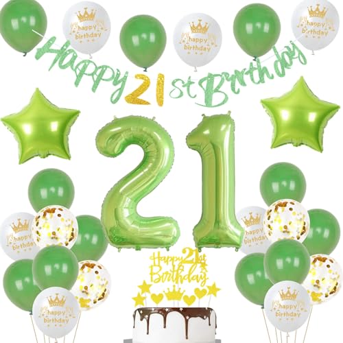 Grün 21. Geburtstag Dekoration frau ,Grün Tortendeko Geburtstag 21 Jahre mann,21 frauen mann Party Deko,Tortendeko 21. Männer frauen,Geburtstagsdeko 21 Jahre Grün 21. Geburtstag Dekoration frau ,Grün Tortendeko Geburtstag 21 Jahre mann,21 frauen mann Party Deko,Tortendeko 21. Männer frauen,Geburtstagsdeko 21 Jahre von Ohaoduo