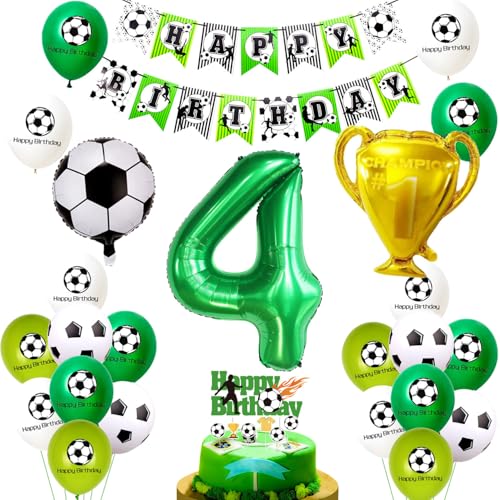 Grün Fussball Luftballon 4. Geburtstag ballon 4 Jahre Junge Fußball Geburtstagsdeko 4 Jahre Kindergeburtstag Deko Luftballon 4 Geburtstag Junge 4. Geburtstagsdeko Fußball 4 Deko von Ohaoduo