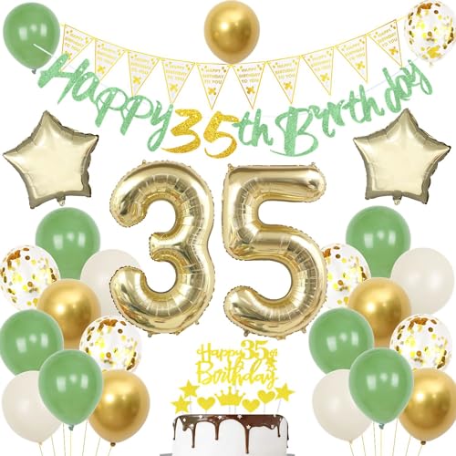 Luftballon 35. Geburtstag Grün Gold, Deko 35. Geburtstag Mann Frau, 35. Geburtstag Tortendeko Gold, Grün Party Ballons Geburtstagsdeko 35 Jahre, Gold Grün 35. Geburtstag Party Dekoration Luftballon 35. Geburtstag Grün Gold, Deko 35. Geburtstag Mann Frau, 35. Geburtstag Tortendeko Gold, Grün Party Ballons Geburtstagsdeko 35 Jahre, Gold Grün 35. Geburtstag Party Dekoration von Ohaoduo