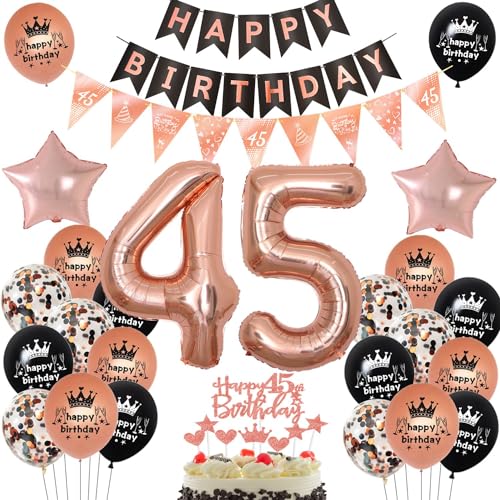 Luftballon 45. Roségold,Geburtstagsdeko 45 Jahr Roségold Schwarz,Ballon 45. Geburtstag Frauen,Luftballons Geburtstag 45 Roségold Schwarz,Frauen 45 Geburtstag Deko,Frau 45 Geburtstag Party Deko Luftballon 45. Roségold,Geburtstagsdeko 45 Jahr Roségold Schwarz,Ballon 45. Geburtstag Frauen,Luftballons Geburtstag 45 Roségold Schwarz,Frauen 45 Geburtstag Deko,Frau 45 Geburtstag Party Deko von Ohaoduo
