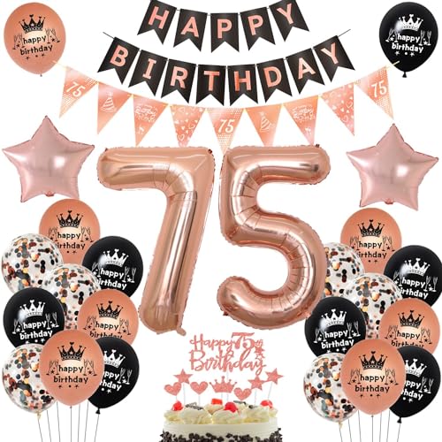 Luftballon 75. Roségold,Geburtstagsdeko 75 Jahr Roségold Schwarz,Ballon 75. Geburtstag Frauen,Luftballons Geburtstag 75 Schwarz,Frauen 75 Deko,Frau 75 Party Deko Luftballon 75. Roségold,Geburtstagsdeko 75 Jahr Roségold Schwarz,Ballon 75. Geburtstag Frauen,Luftballons Geburtstag 75 Schwarz,Frauen 75 Deko,Frau 75 Party Deko von Ohaoduo