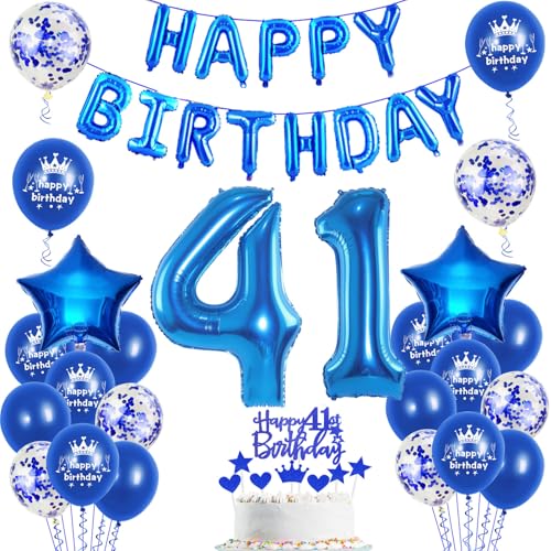 Luftballons 41. Geburtstag Dekoration mann blau happy birthday 41th Geburtstag Party Deko Set 41 geburtstag deko männer 41 jahre blau Folienballons Luftballons 41. Geburtstag Dekoration mann blau happy birthday 41th Geburtstag Party Deko Set 41 geburtstag deko männer 41 jahre blau Folienballons von Ohaoduo